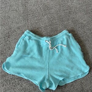 Women's Blue Waffle Knit Shorts Aerie